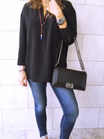 Black Criss Cross Back Shirt