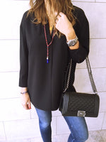 Black Criss Cross Back Shirt