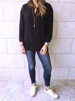 Black Criss Cross Back Shirt