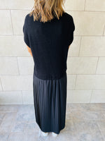 Black Pullover Plisse Dress