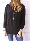 Black Criss Cross Back Shirt