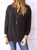 Black Criss Cross Back Shirt