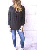 Black Criss Cross Back Shirt