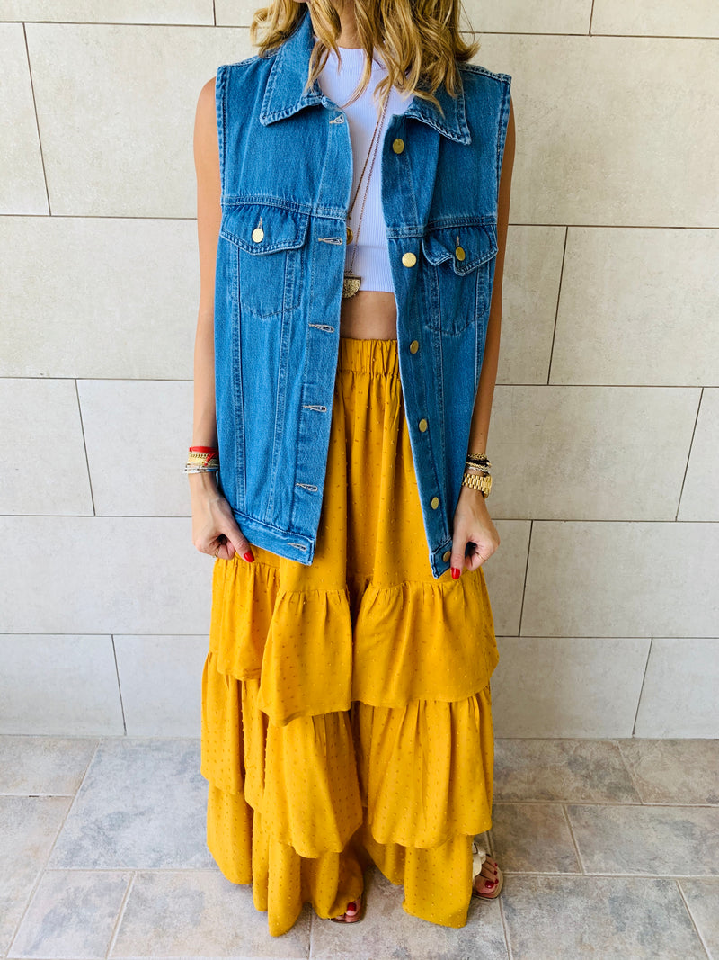 Blue Oversize Denim Vest