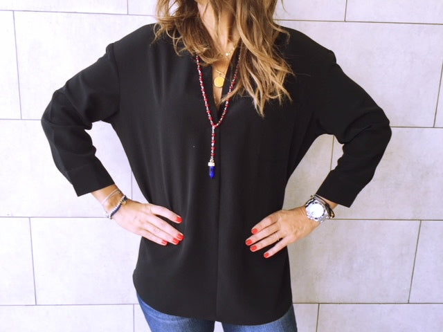 Black Criss Cross Back Shirt