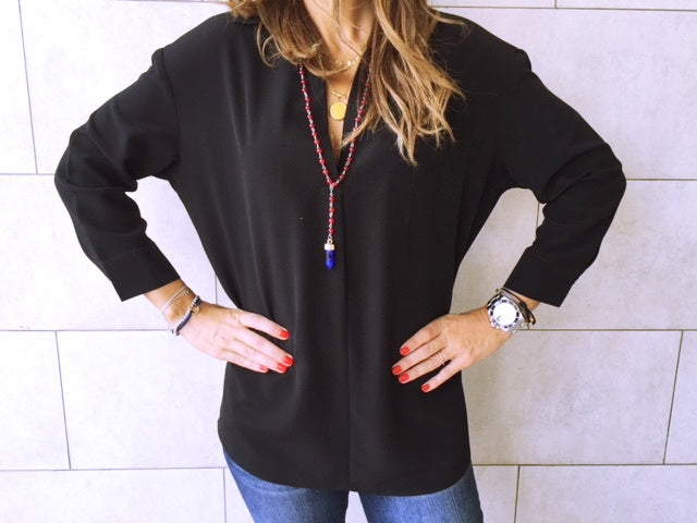 Black Criss Cross Back Shirt