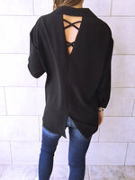 Black Criss Cross Back Shirt