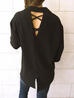 Black Criss Cross Back Shirt