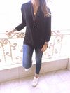 Black Criss Cross Back Shirt