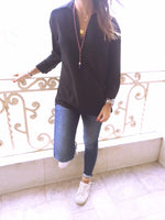 Black Criss Cross Back Shirt