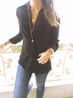 Black Criss Cross Back Shirt