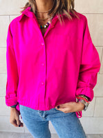 Fuchsia Side Tie Short Shirt