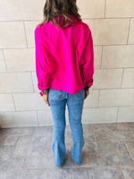 Fuchsia Side Tie Short Shirt