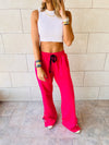 Fuchsia Slit Sweat Flare