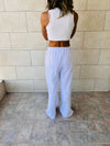 White Slit Sweat Flare