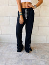 Black Slit Sweat Flare