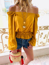 Mustard Summer Night Cropped Top