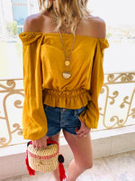 Mustard Summer Night Cropped Top