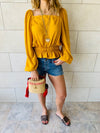 Mustard Summer Night Cropped Top