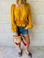 Mustard Summer Night Cropped Top