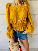 Mustard Summer Night Cropped Top