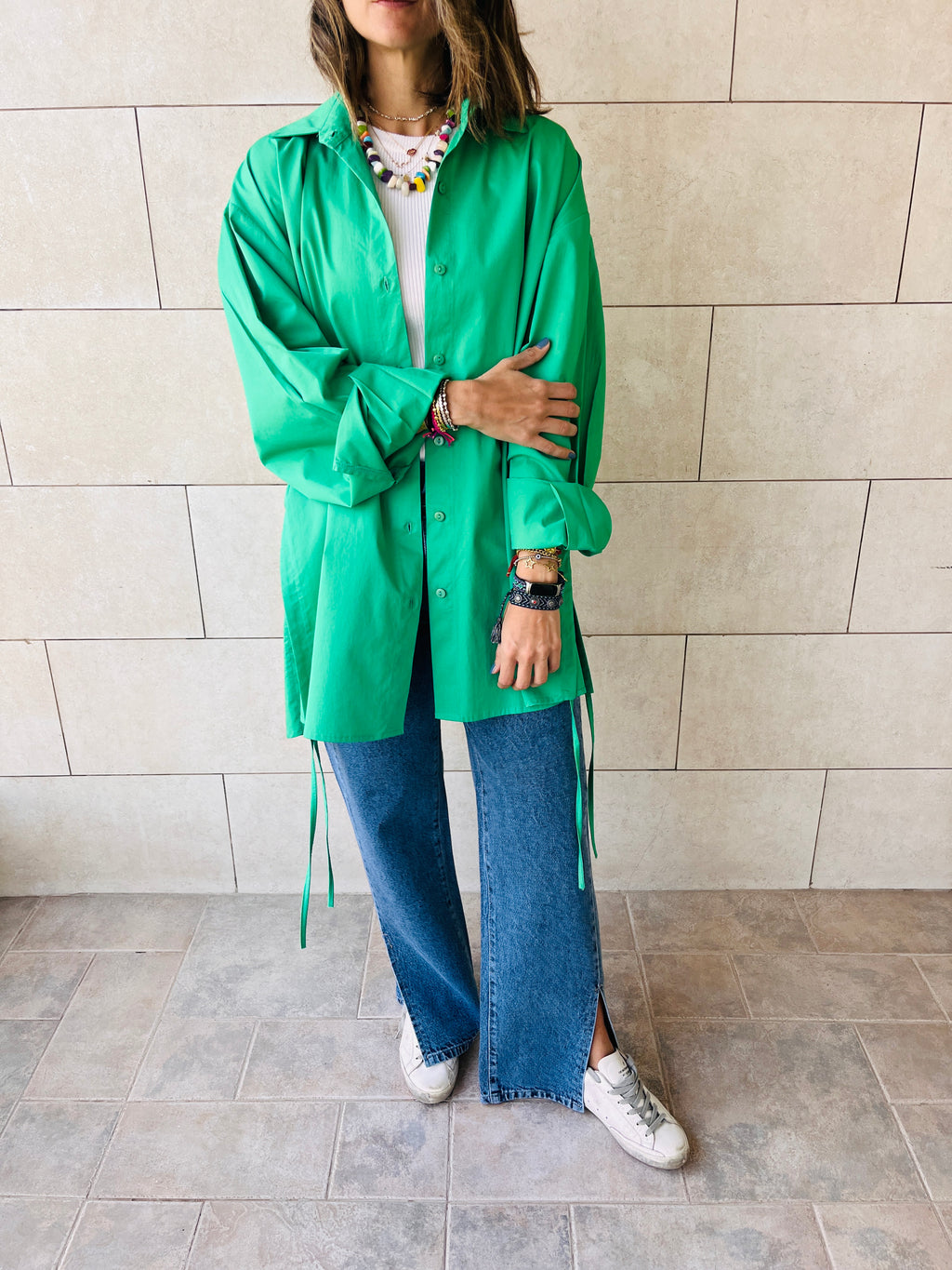 Green Everywhere You Go Poplin Shirt