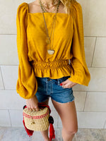 Mustard Summer Night Cropped Top