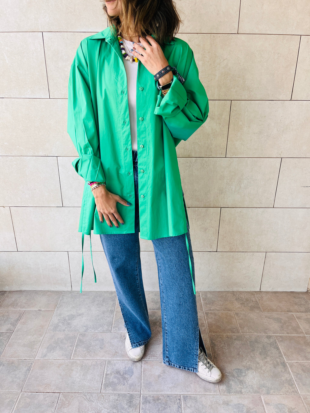 Green Everywhere You Go Poplin Shirt