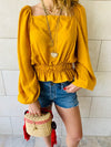 Mustard Summer Night Cropped Top