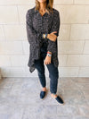 Black Chiffon High Low Shirt