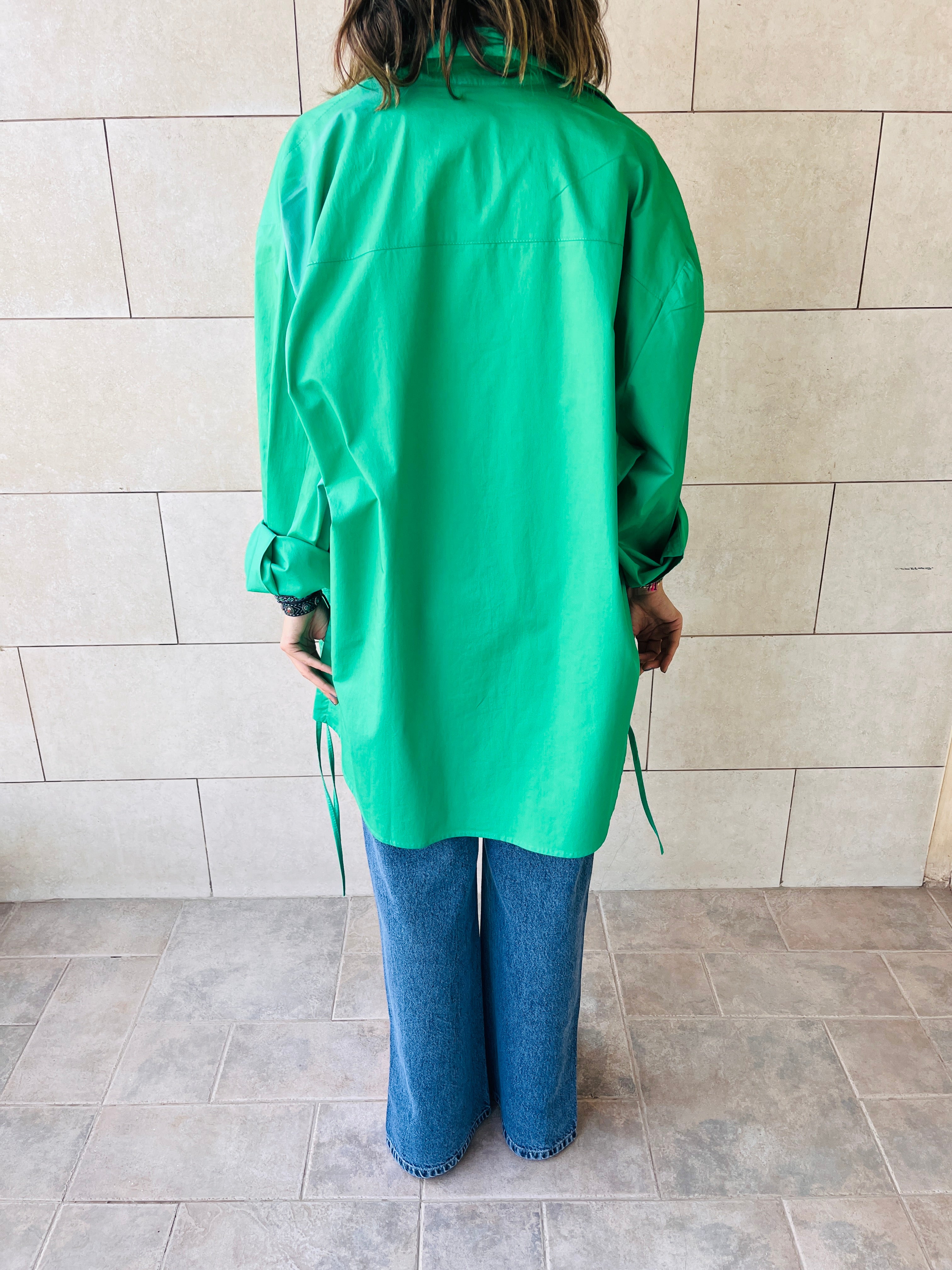 Green Everywhere You Go Poplin Shirt