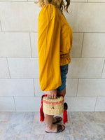 Mustard Summer Night Cropped Top