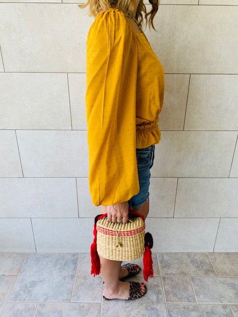 Mustard Summer Night Cropped Top