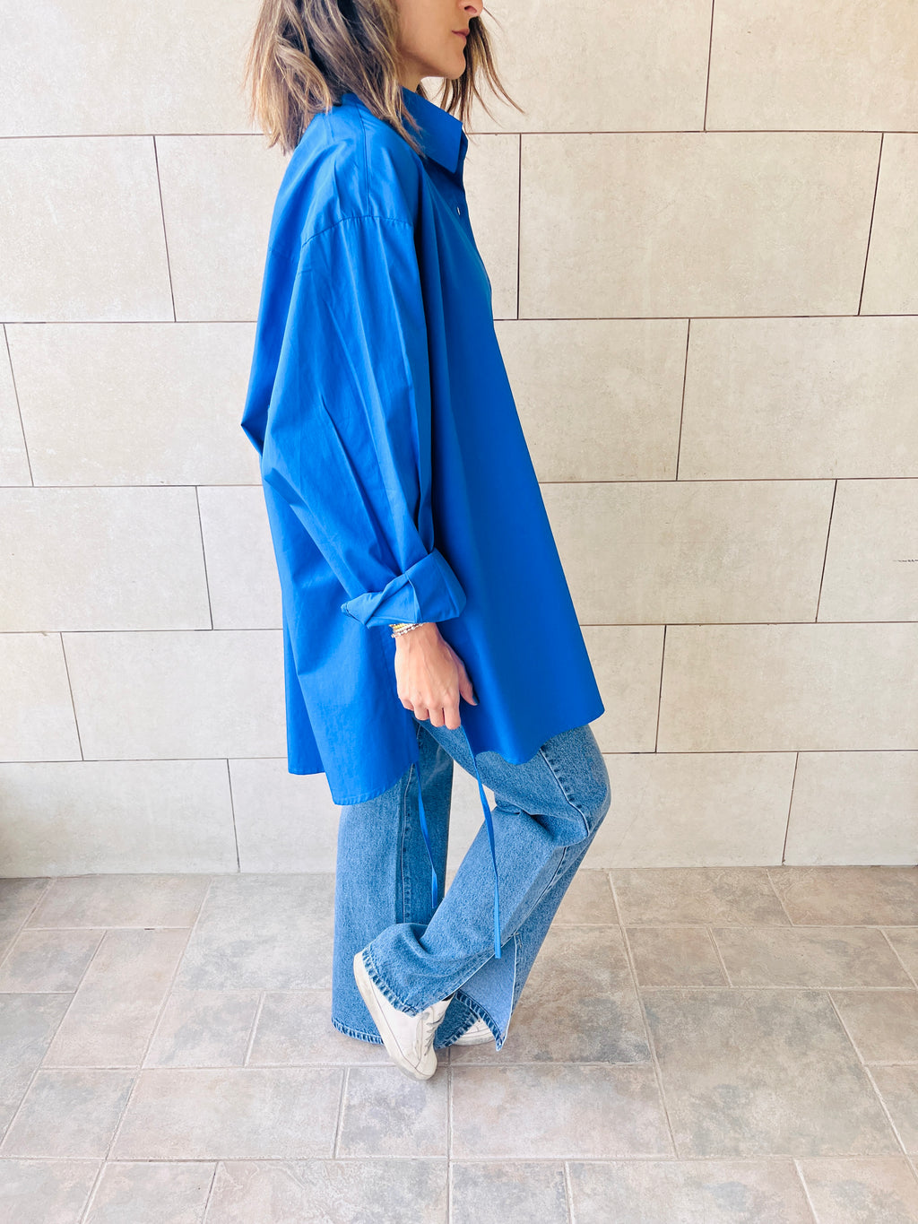 Blue Everywhere You Go Poplin Shirt
