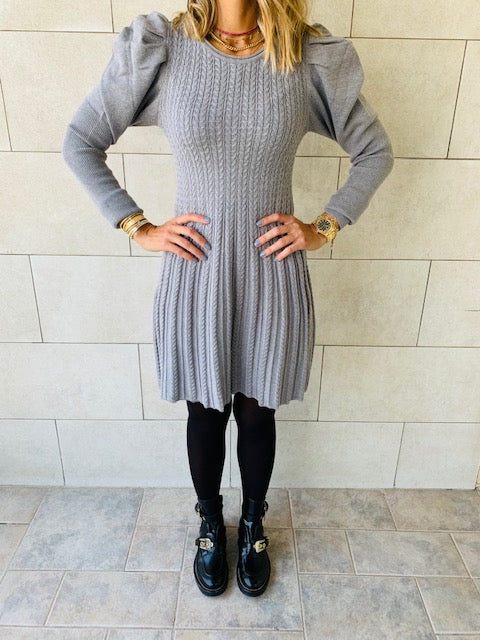 Grey Cable Swing Dress