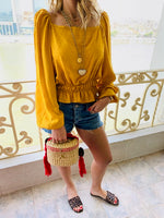 Mustard Summer Night Cropped Top
