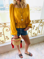 Mustard Summer Night Cropped Top