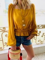 Mustard Summer Night Cropped Top
