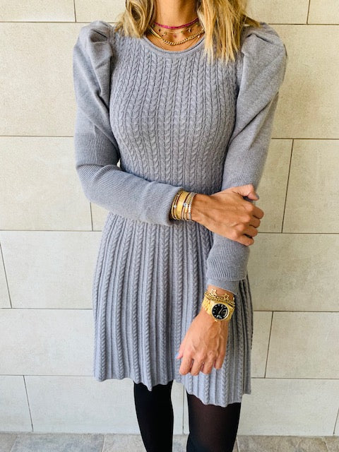 Grey Cable Swing Dress