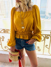 Mustard Summer Night Cropped Top