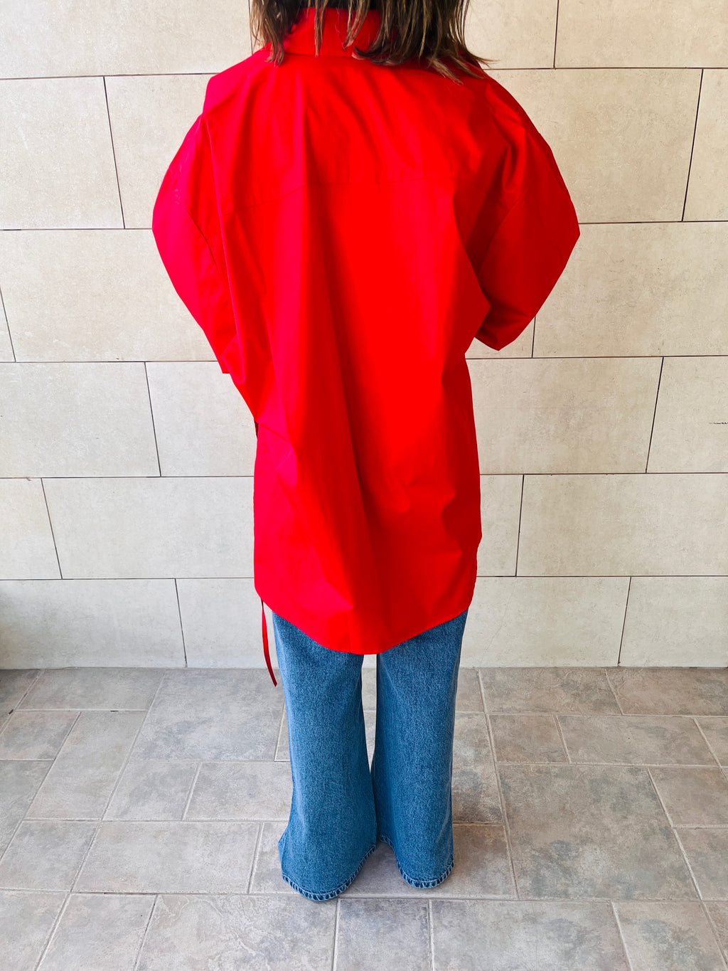 Red Everywhere You Go Poplin Shirt