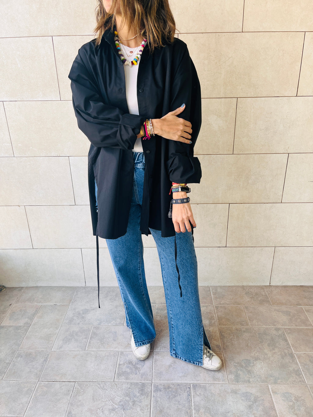 Black Everywhere You Go Poplin Shirt