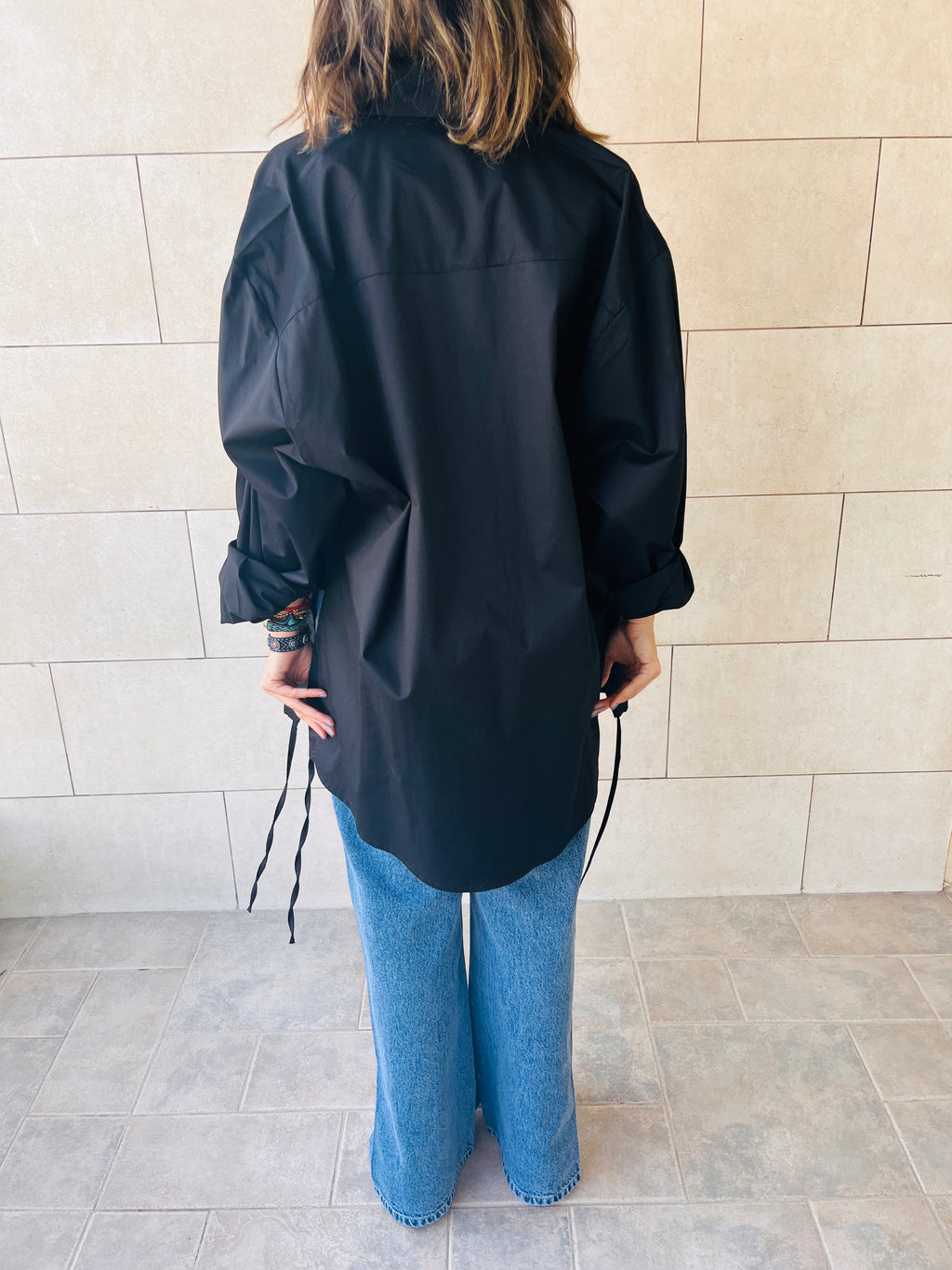 Black Everywhere You Go Poplin Shirt