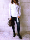 White Blazer Wrap Top