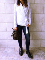 White Blazer Wrap Top