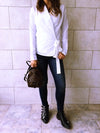 White Blazer Wrap Top