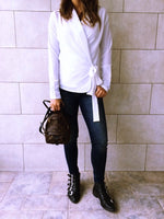 White Blazer Wrap Top