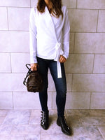 White Blazer Wrap Top
