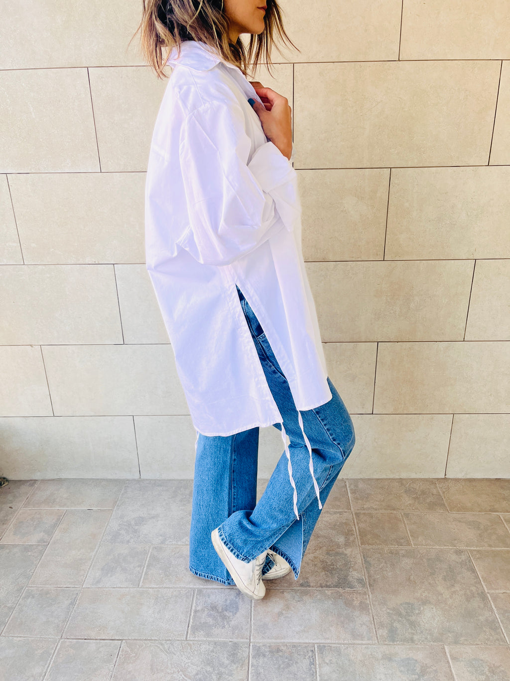 White Everywhere You Go Poplin Shirt