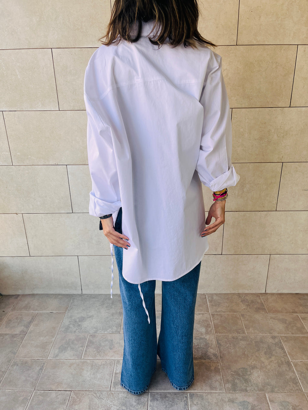 White Everywhere You Go Poplin Shirt